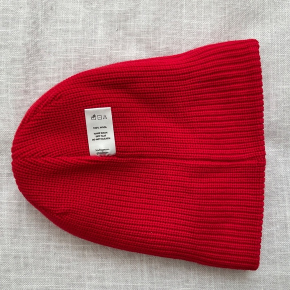 Madhappy Red 100% Wool Knit Cuffed Logo  Beanie O/S NWOT main image 10
